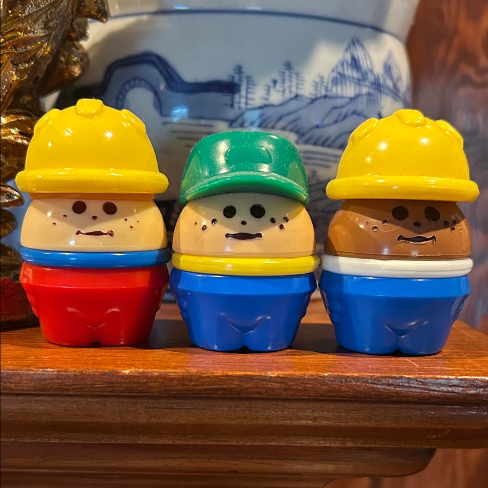 3 Vintage Little Tykes Toddle Tots  Construction Workers.